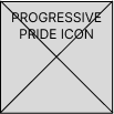 Icon of Progressive Pride colours in the shape of a heart